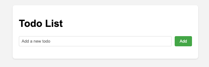 Todo App Initial State